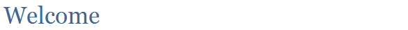 Welcome